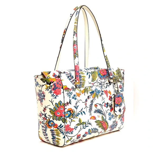 NWT Tory Burch Parker Floral Leather Tote - Picture 3 of 12